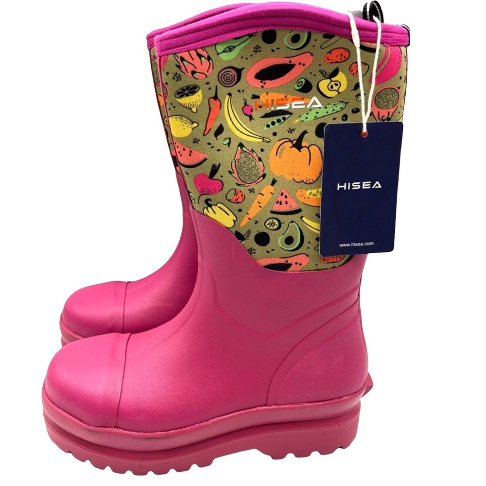Hisea Garden Mid Calf Work Chore Boots Rain Boots Sz 7 Pink